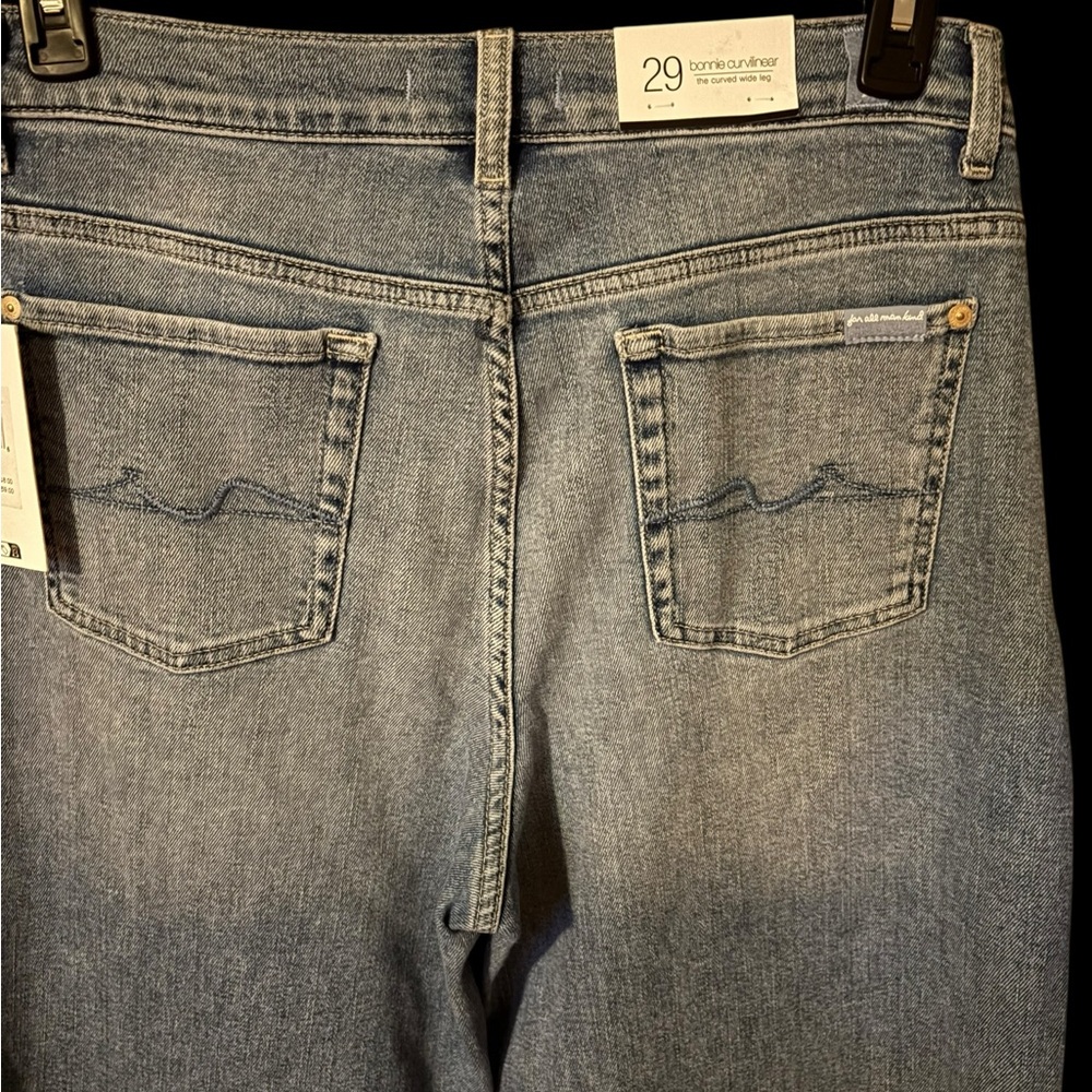 7 For All Mankind Bonnie Curvilinear Curved Wide Leg Jean NWT (Size 29 Waist) - Picture 4 of 6